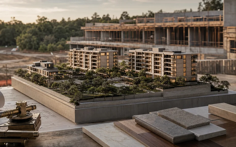 Maquete de empreendimento residencial em desenvolvimento